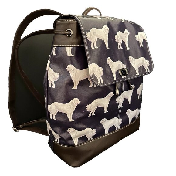 Great Pyrenees Dark Blue Large Backpack Dog Print Multi-functional Waterproof - Picture 3 of 13